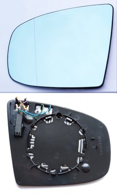 Скло дзеркала (вкладиш, дзеркальний елемент) лівий голубой BMW X5 e70 (БМВ Х5 е70) (4 контакта) 2051545E фото