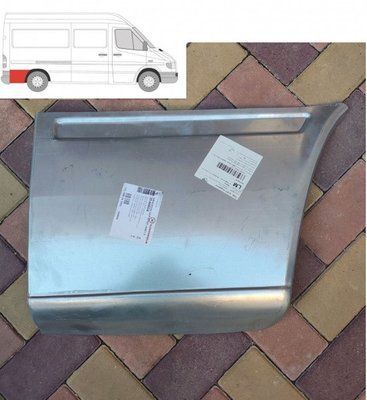 Поріг правий задній за колесом середня база Mercedes Sprinter / VW LT (Мерседес Спринтер / Фольксваген ЛТ) 1995-2006 3546604 фото