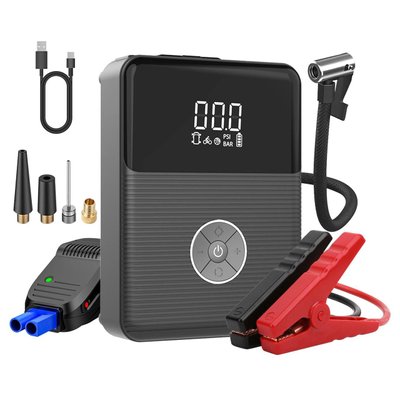 Пусковий стартер з компресором Jump Starter Portable Q12 (повербанк для авто, бустер, компресор)) PK0101 фото