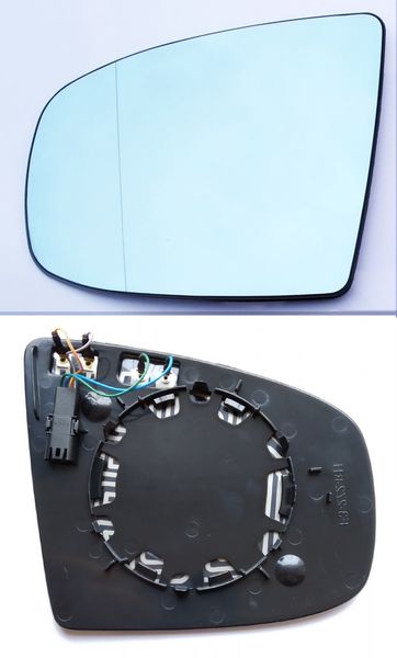 Стекло (вкладыш, зеркальный элемент) левого зеркала голубой BMW X6 e71 (4 контакта) 2051545E фото