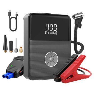 Автомобильный копмрессор (насос) - повербанк Jump Starter Portable Q12 (автомобильный повербанк) PK0101 фото
