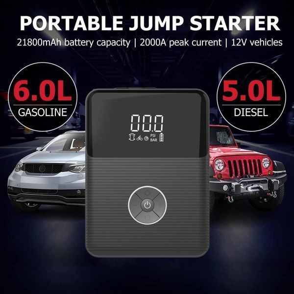 Автомобільний компресор (насос) Jump Starter Portable Q12 (автомобільний повербанк) PK0101 фото